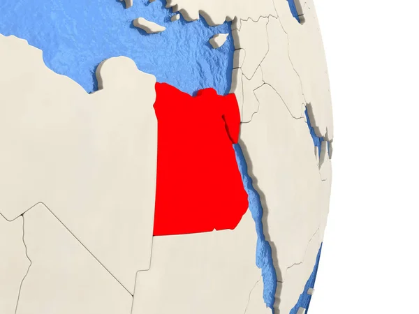 Egypt on model of political globe — Stock Photo, Image