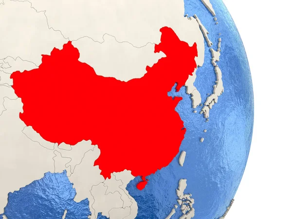 Chiny na modelu Globus polityczny — Zdjęcie stockowe