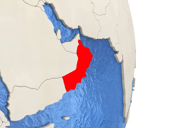 Oman na modelu Globus polityczny — Zdjęcie stockowe