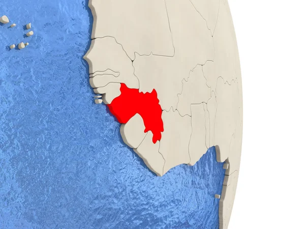 Guinea på modell av den politiska världen — Stockfoto