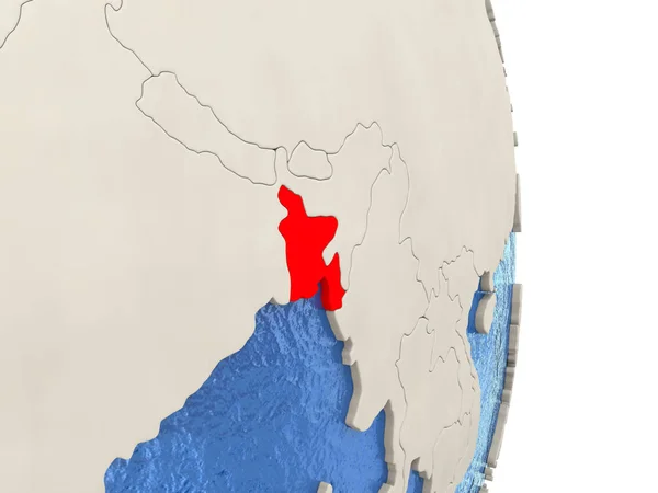 Bangladesh auf Modell des politischen Globus — Stockfoto