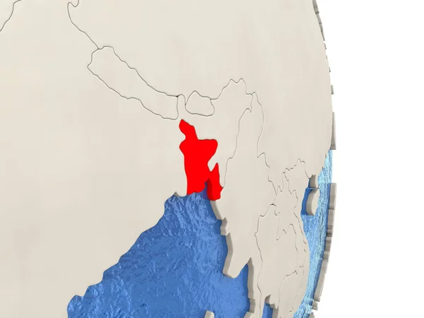 Бангладеш на модели политического глобуса — стоковое фото