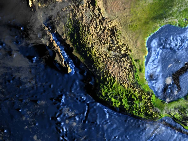 México en la Tierra - fondo visible del océano — Foto de Stock