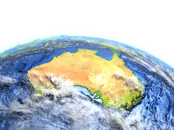 Austrália na Terra - fundo oceânico visível — Fotografia de Stock