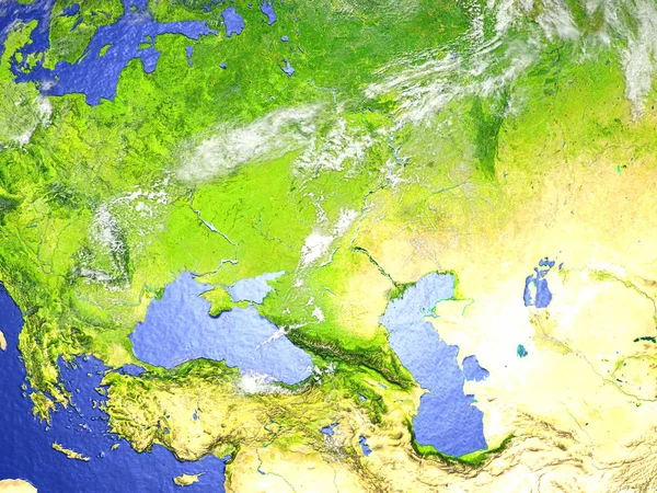Ásia Ocidental em modelo realista da Terra — Fotografia de Stock
