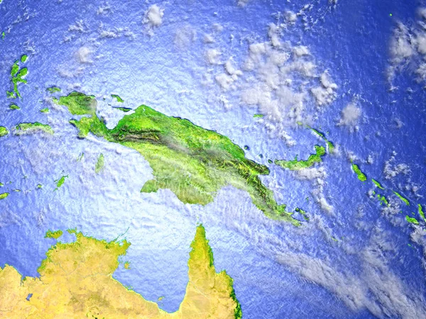 Papua sobre el modelo realista de la Tierra — Foto de Stock