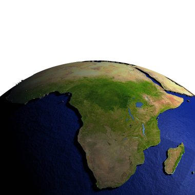 Afrika Dünya modeli ile kabarık arazi üzerinde