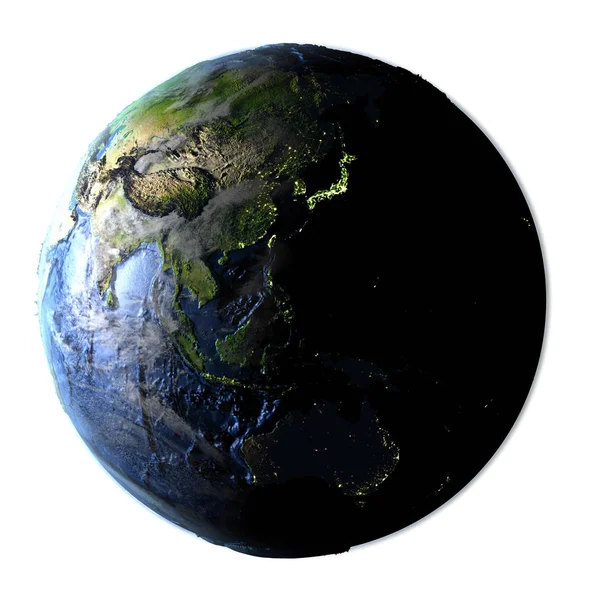 Australásia na Terra isolado em branco — Fotografia de Stock