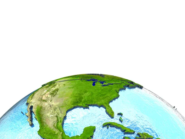 Nordamerika nach dem Modell der Erde — Stockfoto