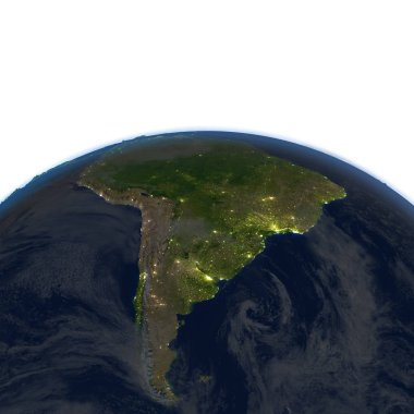 Güney Amerika Planet Earth geceleri