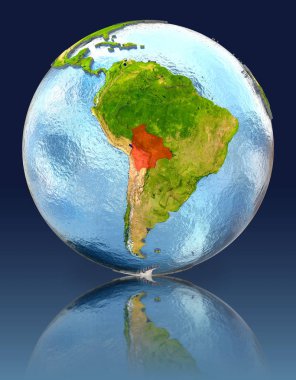 Bolivya yansıması ile dünya üzerinde