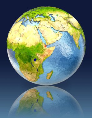 Cibuti yansıması ile dünya üzerinde