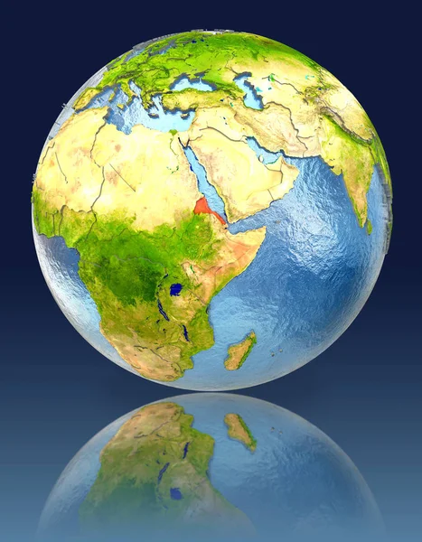厄立特里亚对反射地球仪 — 图库照片
