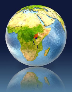 Uganda yansıması ile dünya üzerinde