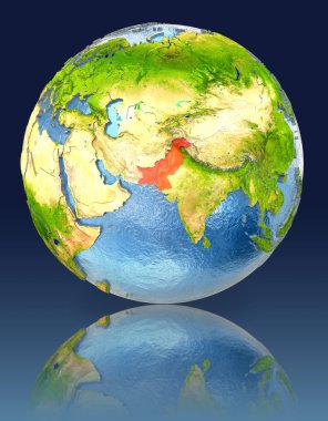 Pakistan yansıması ile dünya üzerinde