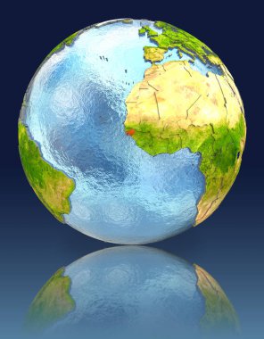 Gine-Bissau yansıması ile dünya üzerinde