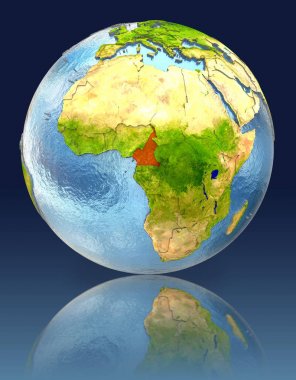 Kamerun yansıması ile dünya üzerinde