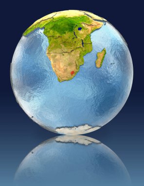 Lesotho yansıması ile dünya üzerinde