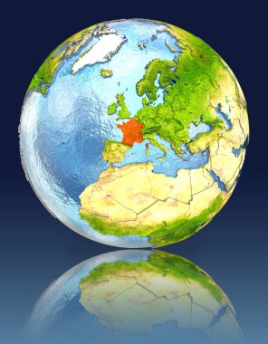 Fransa yansıması ile dünya üzerinde