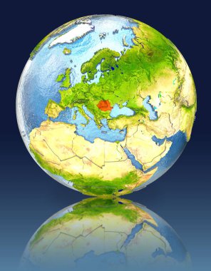 Romanya yansıması ile dünya üzerinde