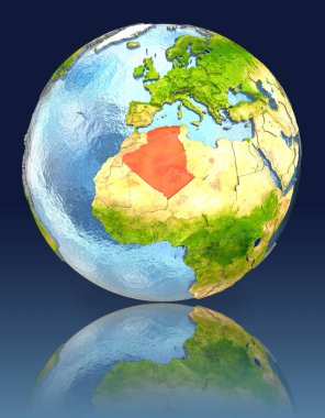 Cezayir yansıması ile dünya üzerinde