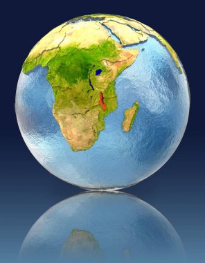 Malavi yansıması ile dünya üzerinde