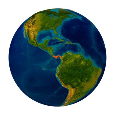 Küre üzerinde vurgulanan Panama