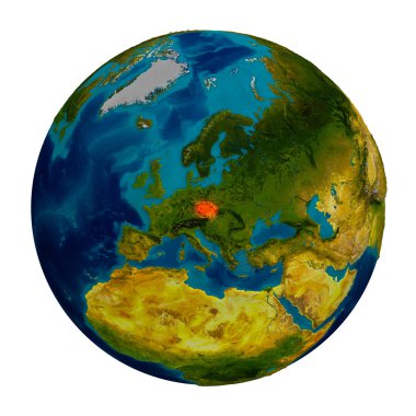 Çek Cumhuriyeti küre üzerinde vurgulanır