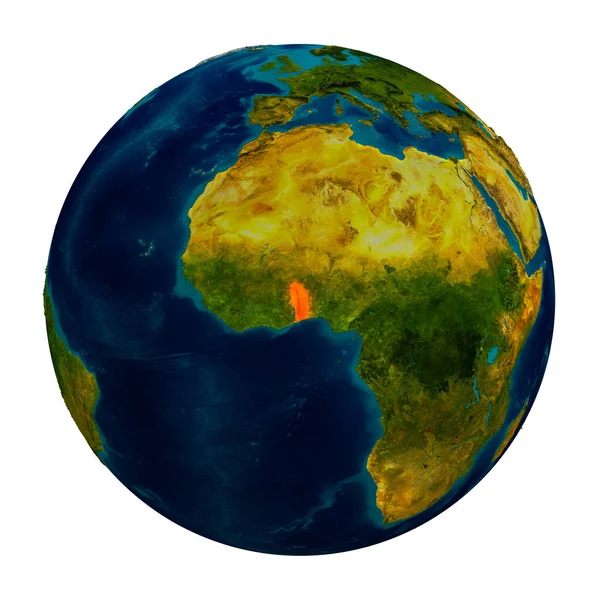 Togo виділені на земній кулі — стокове фото