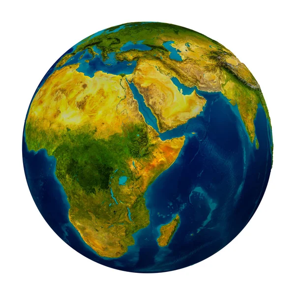 Küre üzerinde vurgulanan Etiyopya