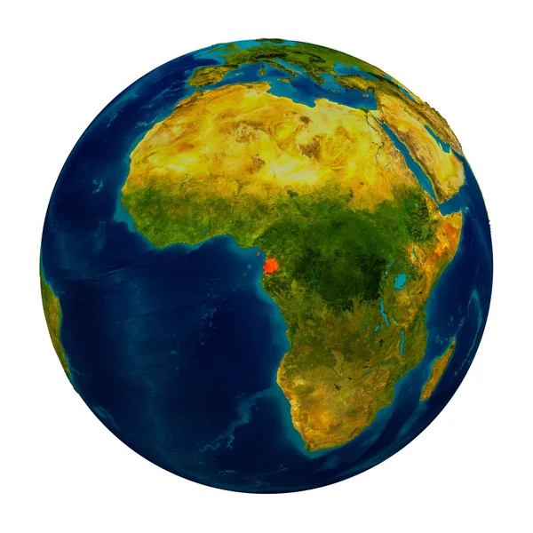 Экваториальная Гвинея отмечена на земном шаре — стоковое фото