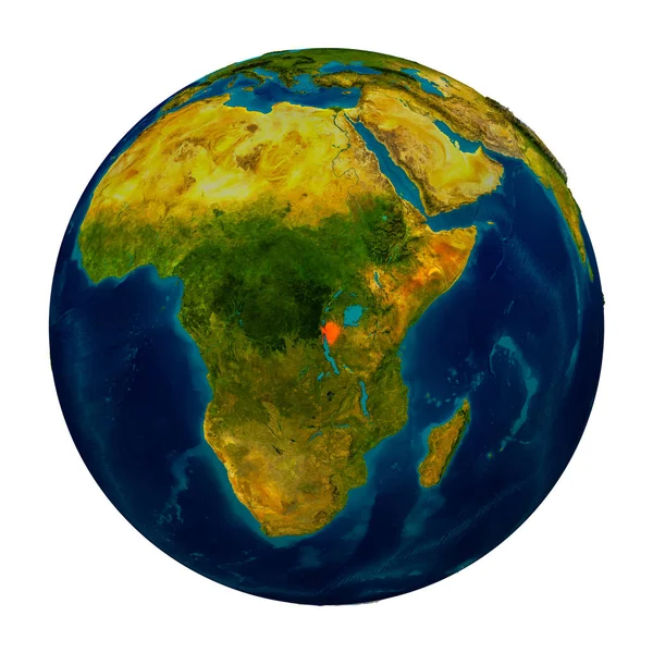 Бурундійський виділені на земній кулі — стокове фото