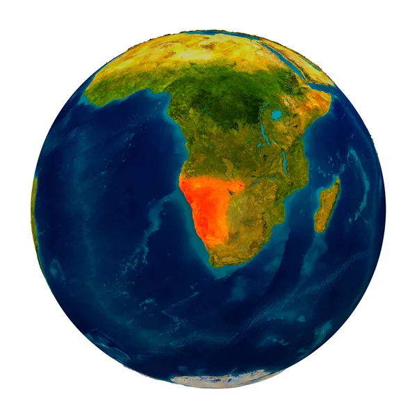 纳米比亚在地球仪上突出显示 — 图库照片
