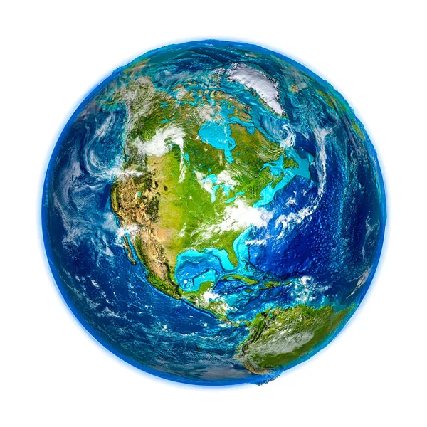 North America on detailed model of Earth — Stock Photo, Image