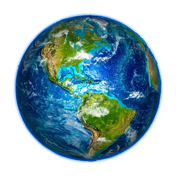 Americas na szczegółowy model ziemi — Zdjęcie stockowe
