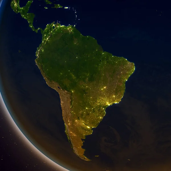 Sudamérica por la noche — Foto de Stock