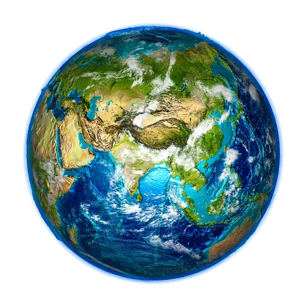 Asia on detailed model of Earth — Stock Photo, Image