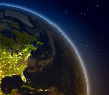 East coast Kuzey Amerika, gece
