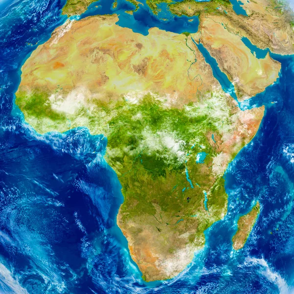 Afryka na Mapa fizyczna — Zdjęcie stockowe
