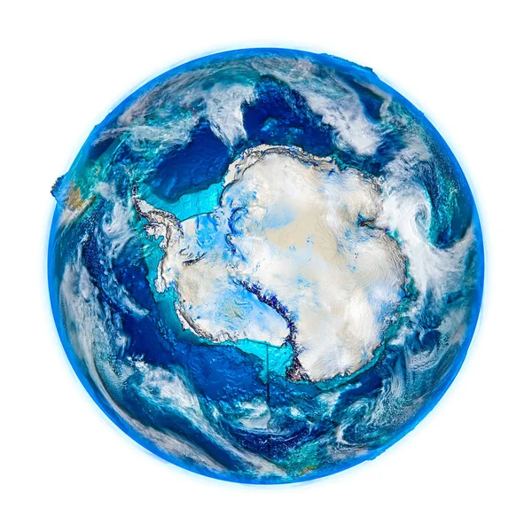 Antractic on detailed model of Earth — Stock Photo, Image