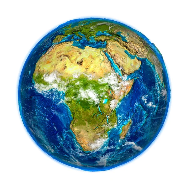 Africa on detailed model of Earth — Stock Photo, Image