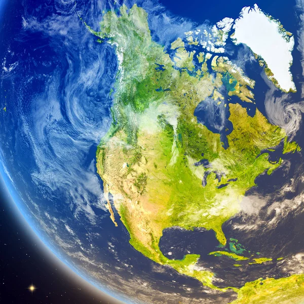 Nordamerika från rymden — Stockfoto
