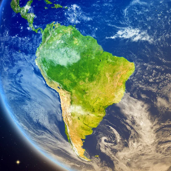 Sudamérica desde el espacio — Foto de Stock