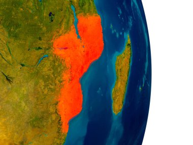 Mozambik Dünya gezegeninin modeli