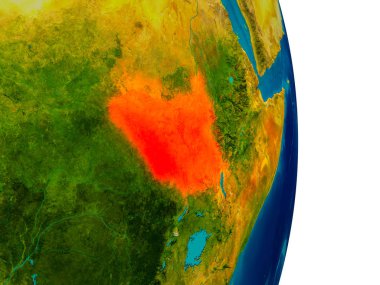 Güney Sudan modeli Dünya gezegeninin