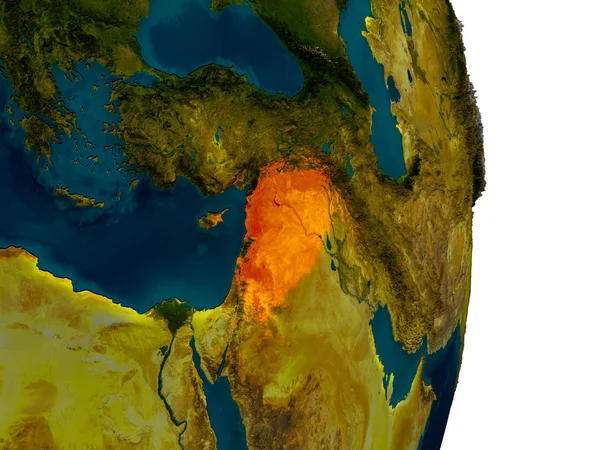 Syria na modelu planety ziemi — Zdjęcie stockowe
