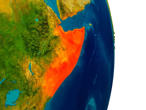 Somalia auf dem Modell des Planeten Erde — Stockfoto