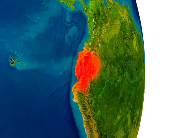 Ekwador na modelu planety ziemi — Zdjęcie stockowe