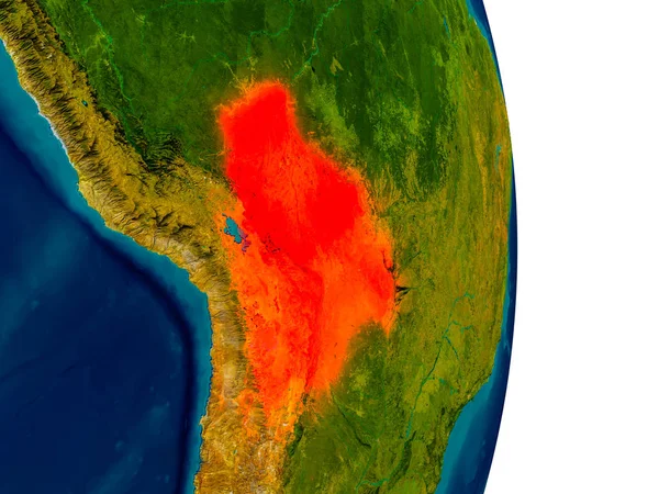 玻利维亚的地球模型 — 图库照片