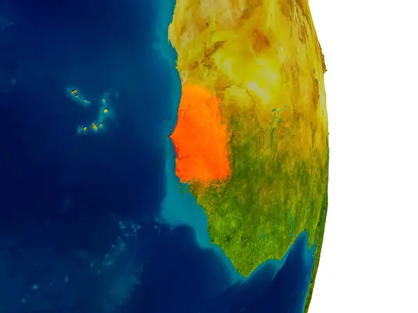 地球のモデルにセネガル — ストック写真